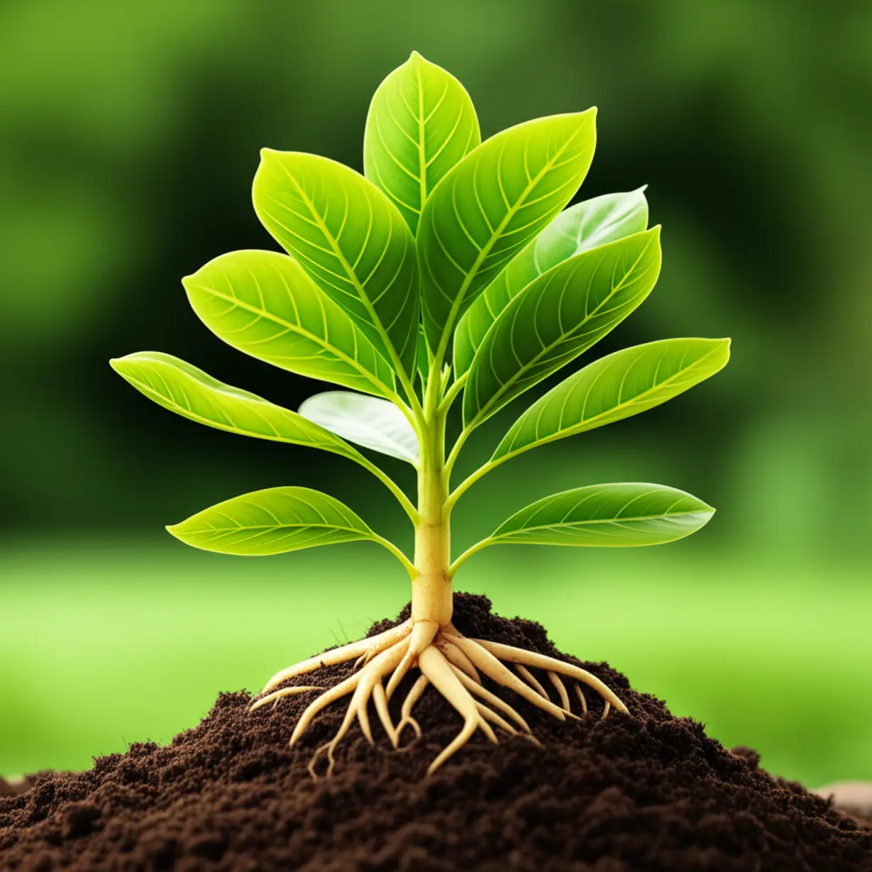 A-lush,-vibrant-green-plant-growing-strongly,-symbolizing-health,-regeneration,-and-longevity.