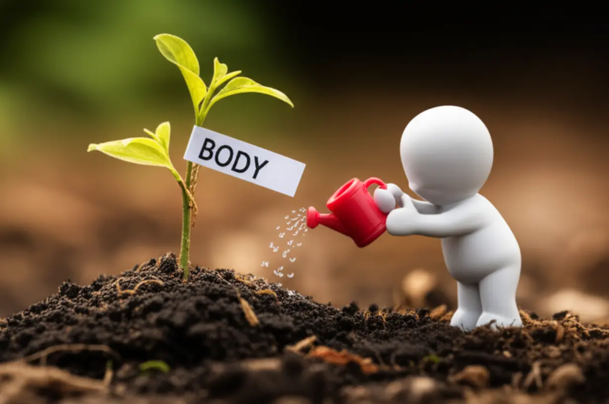 몸이라는-식물에-물을-주어-건강을-돌보는-귀여운-3D-캐릭터