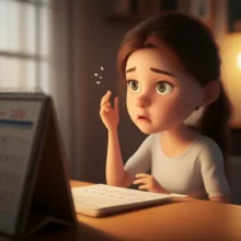 생리-주기를-보며-깊은-생각에-잠긴-여성의-모습