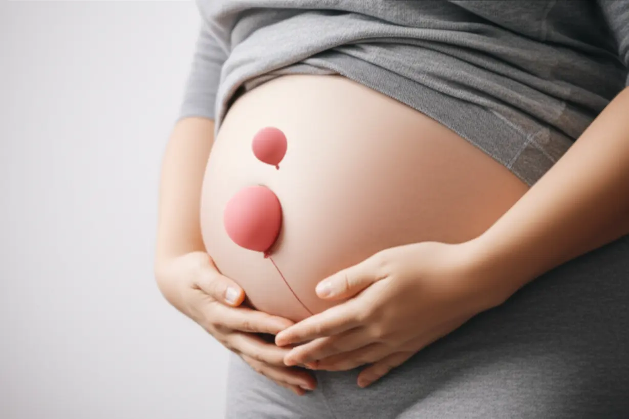 귀여운-3D-캐릭터가-배-속의-가스-풍선을-신기하게-바라보는-이미지