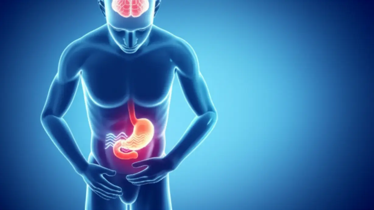 스트레스로-인해-뇌와-위장이-연결되어-긴장하는-모습.