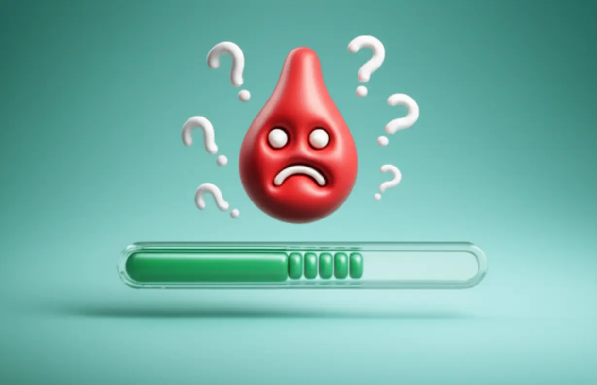 반복되는-입술-물집에-대해-혼란스러워하는-모습,-건강-상태가-나빠지는-것을-상징하는-이미지.