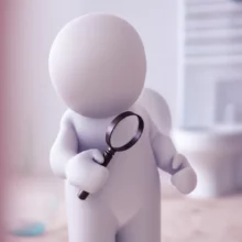 A-cute-3D-cartoon-person-curiously-looking-into-a-bathroom,-symbolizing-health-discovery.