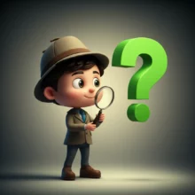 초록색-변에-대한-궁금증을-해결하려는-탐정-캐릭터가-돋보기를-들고-초록색-물음표를-바라보는-귀여운-3D-이미지