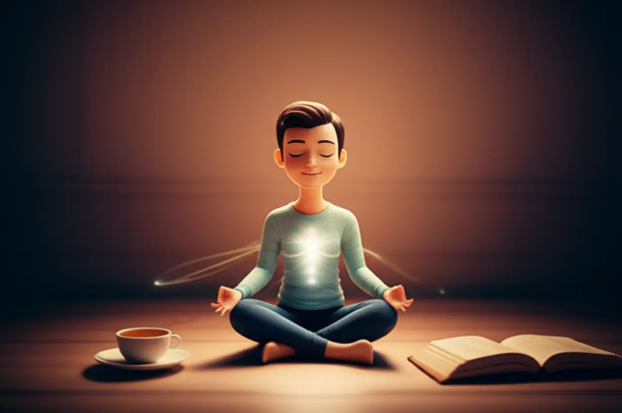 명상하고-허브티를-마시며-평화롭게-건강을-관리하는-3D-캐릭터