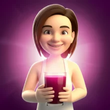 건강한-광채를-띠며-비트즙을-마시는-사람의-3D-이미지