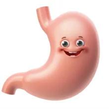 A-cute-3D-animation-showing-a-worried-stomach-changing-to-a-happy,-glowing-stomach.