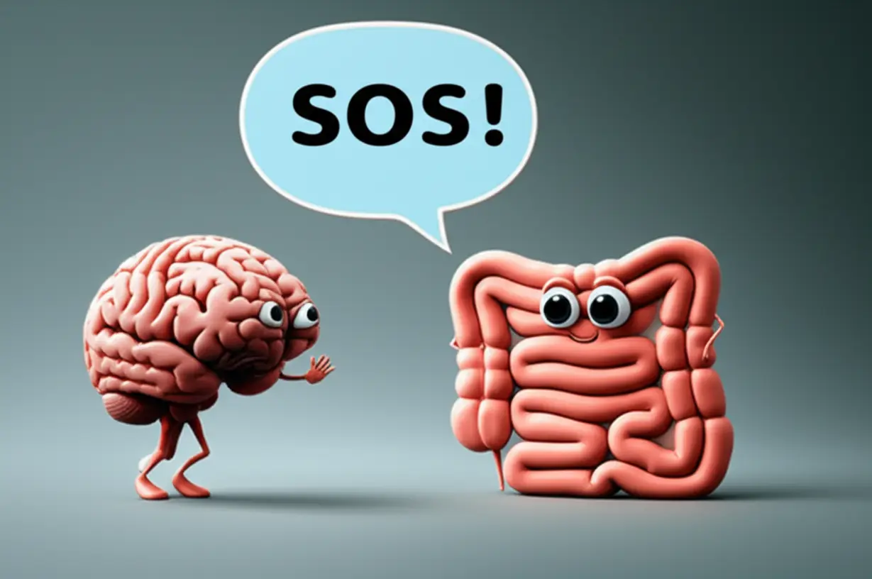 A-cute-3D-cartoon-gut-sending-an-SOS-signal-to-a-brain.