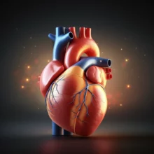 신비로운-배경-속에서-빛나는-경고-신호를-보내는-심장의-귀여운-3D-이미지