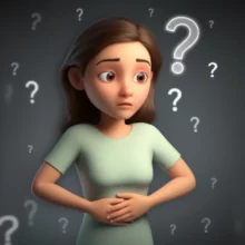 오른쪽-윗배에-손을-얹고-건강에-대해-생각하는-사람의-귀여운-3D-이미지