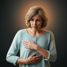 A-person-gently-touching-their-right-rib-area,-contemplating-a-newfound-understanding-of-their-body's-signals.