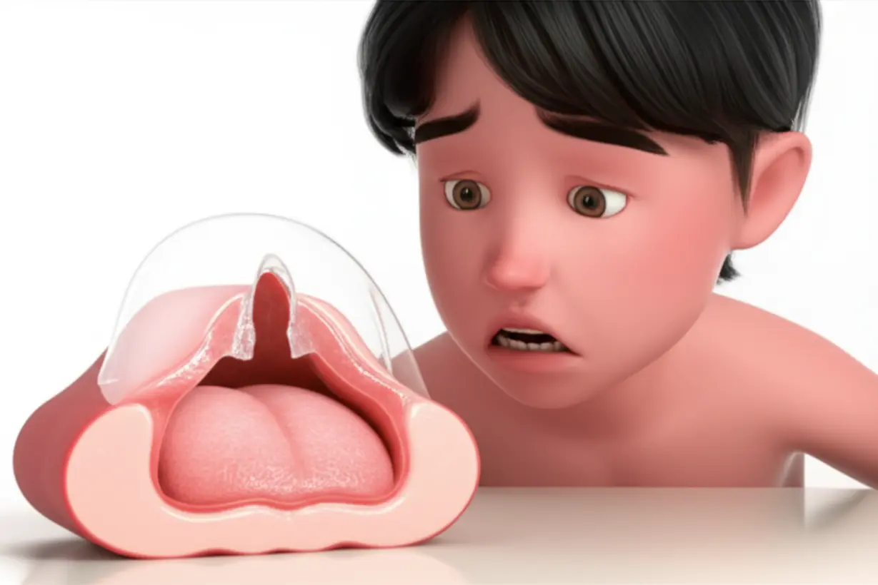 Weakened-protective-barrier-around-the-tongue,-symbolizing-mucous-membrane-issues