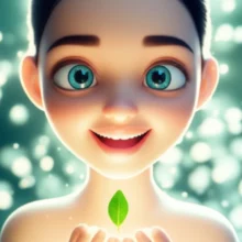 빛나는-피부와-생기-넘치는-에너지를-가진-행복한-사람.-주변에는-건강을-상징하는-밝은-빛이-감돌고-있다.