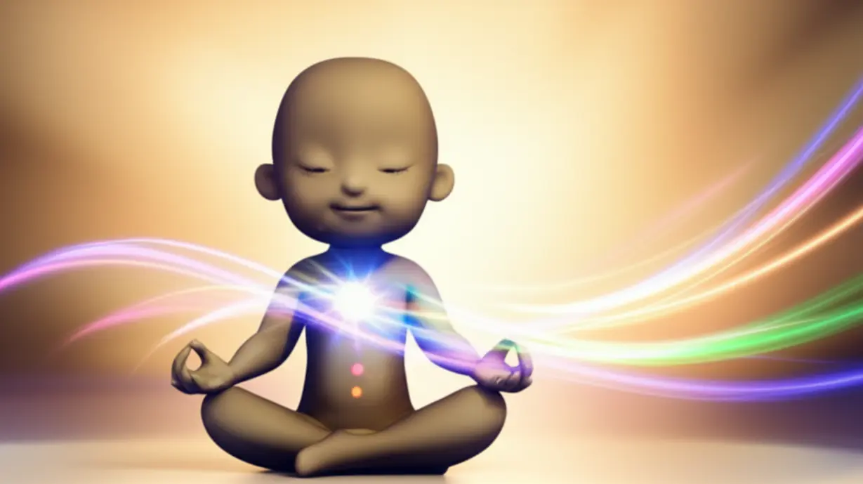 Person-meditating-with-swirling-energy,-symbolizing-mental-and-physical-balance