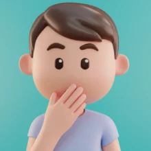 입-냄새를-걱정하며-손으로-입을-가리고-있는-사람의-귀여운-3D-이미지