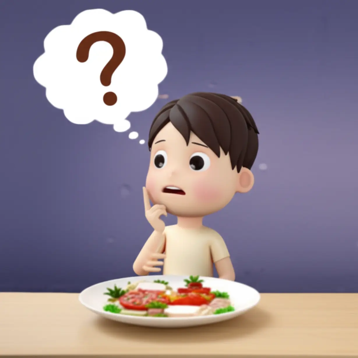 음식을-보며-고민하는-사람의-귀여운-모습