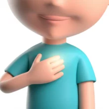 가슴에-손을-얹고-사려-깊게-자신을-돌보는-3D-캐릭터-이미지