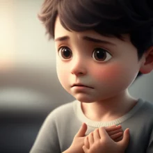 가슴이-답답하고-불안해-보이는-사람이-희망을-담아-가슴을-감싸고-있는-귀여운-3D-이미지