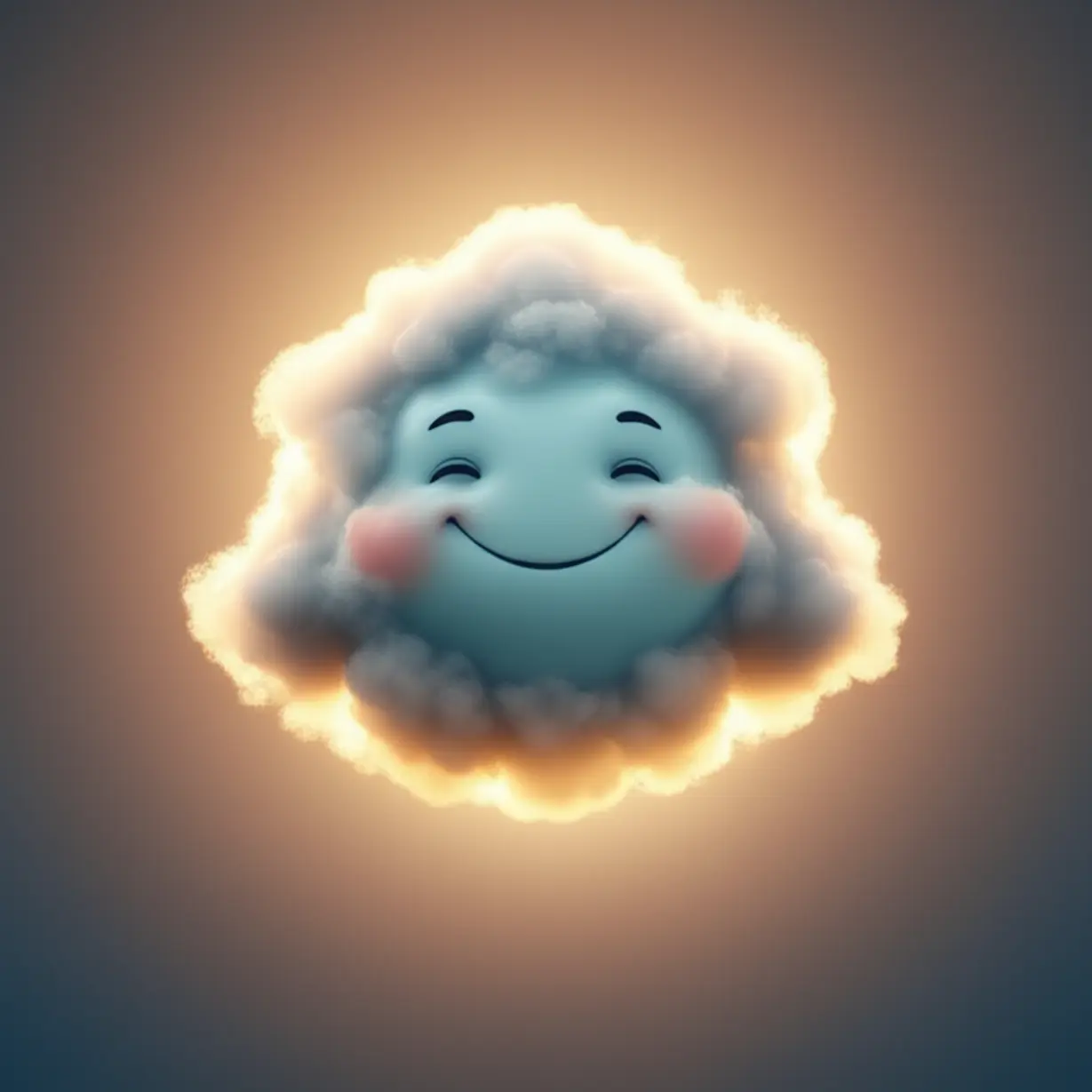 고요하게-떠다니는-구름-같은-형상(해부학적-구조-없음)의-3D-이미지,-부드러운-미소를-띠고-치유의-빛에-둘러싸여-성공적인-치료-후의-편안함과-안도감을-상징합니다.