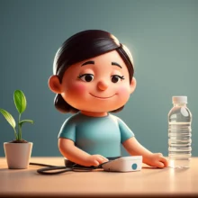 고요하게-자신의-건강을-확인하며-평온한-표정을-짓고-있는-사람의-3D-이미지.-주변에는-작은-식물과-물병이-있어-건강한-생활-습관을-상징합니다.