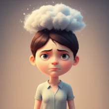 A-stressed-person-with-a-swirling-cloud,-representing-the-effects-of-stress-on-the-body.