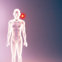 몸에서-보내는-건강-신호를-나타내는-귀여운-3D-사람의-코-주위에서-깜빡이는-빨간-불빛