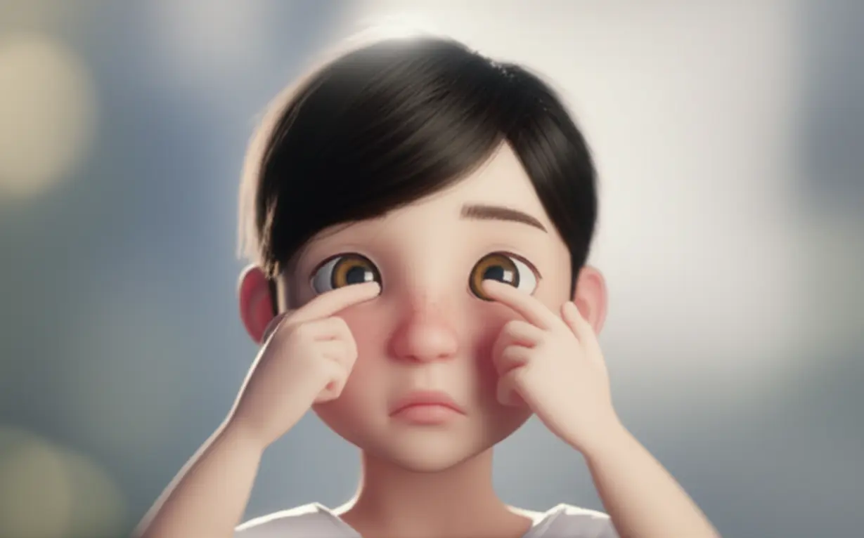 눈을-비비며-피곤해-보이거나-흐릿한-시야를-느끼는-3D-캐릭터