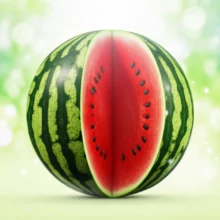 A-mysteriously-glowing-watermelon-slice,-hinting-at-hidden-benefits.
