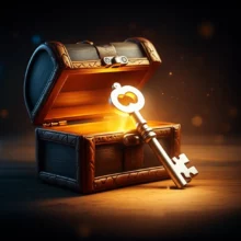 A-mystical-key-unlocking-a-treasure-chest,-symbolizing-a-hidden-health-secret-for-well-being.