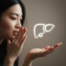 비밀을-속삭이는-듯한-사람과-간-건강을-상징하는-빛나는-아이콘