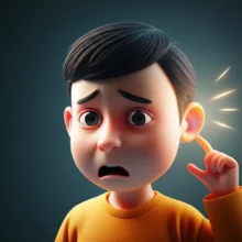 A-worried-person-touches-their-ear,-signifying-ear-discomfort-and-a-call-for-attention.