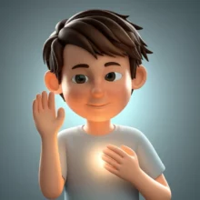 심장이-보내는-비밀을-듣는-사람의-귀여운-3D-이미지