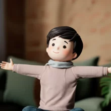 열감기에서-회복한-듯-편안하게-기지개를-켜는-귀여운-3D-캐릭터