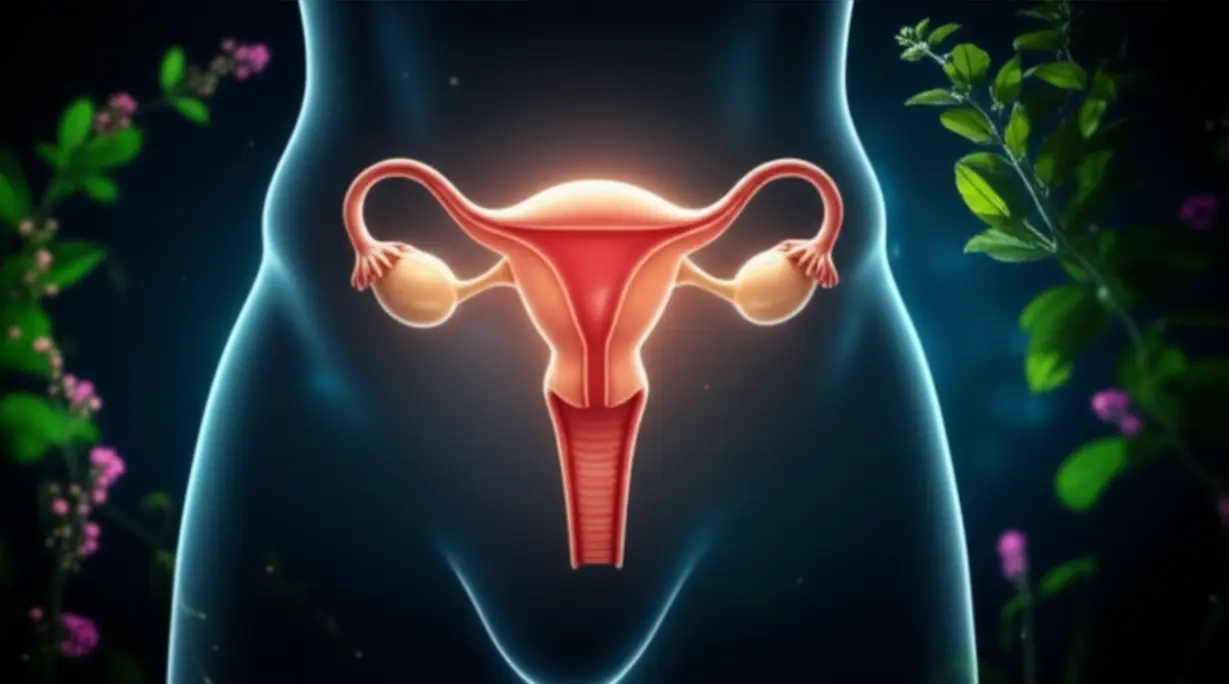 따뜻한-빛을-내뿜는-여성-생식기(난소,-자궁)가-몸-안에-자리한-모습