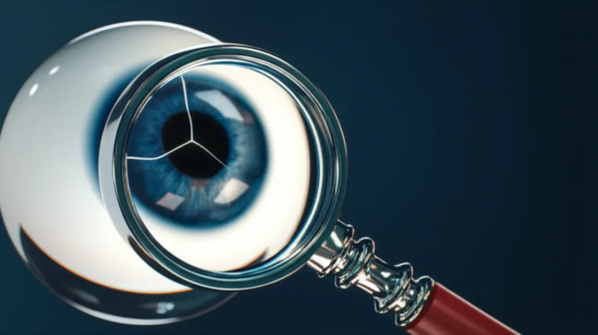 눈-모양의-수정구에-난-미세한-균열을-확대경으로-들여다보고-있는-귀여운-3D-이미지로-숨겨진-문제를-상징