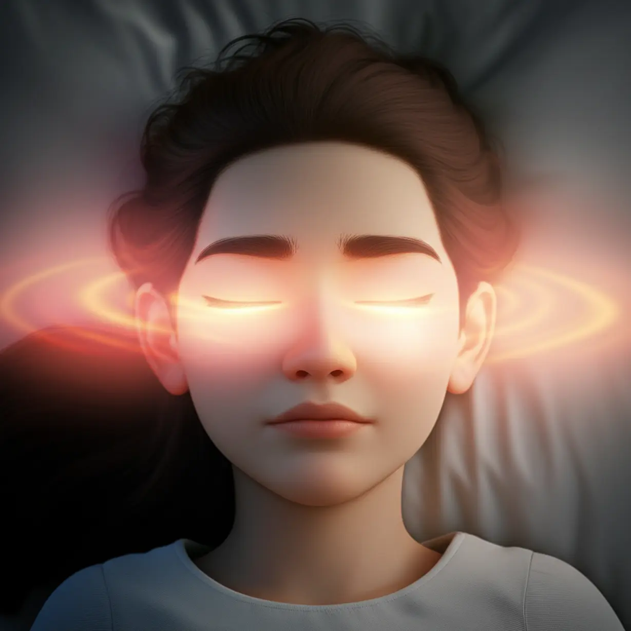 A-cute-3D-cartoon-person-sleeping-soundly,-with-a-gentle,-protective-glow-around-their-eyes.