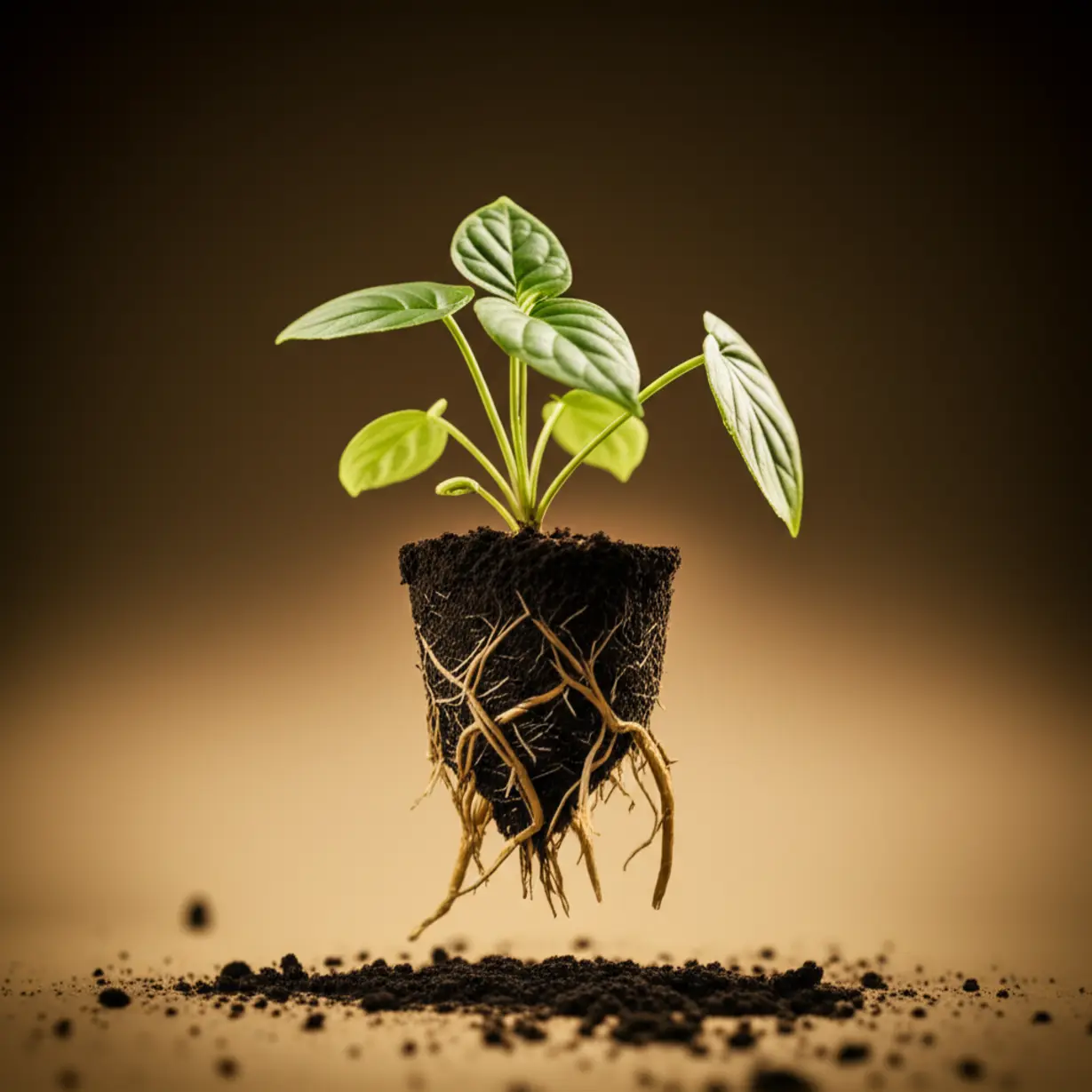 복잡하게-얽힌-뿌리를-가진-식물,-숨겨진-스트레스와-문제를-상징